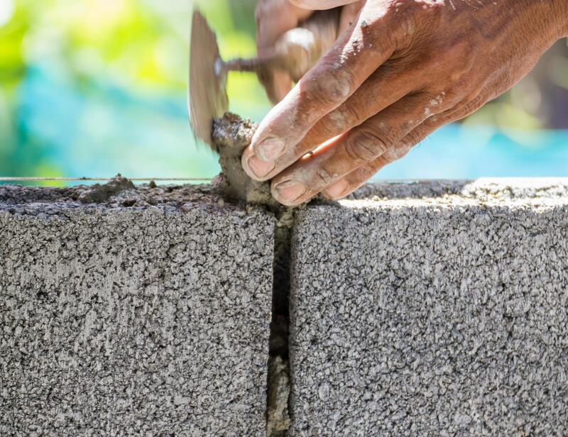 Cinder block wall